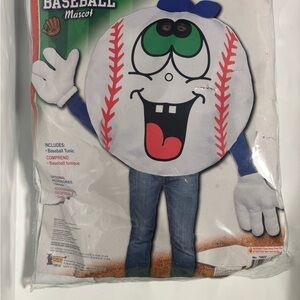 Baseball Mascot Costume with Blue and White Details